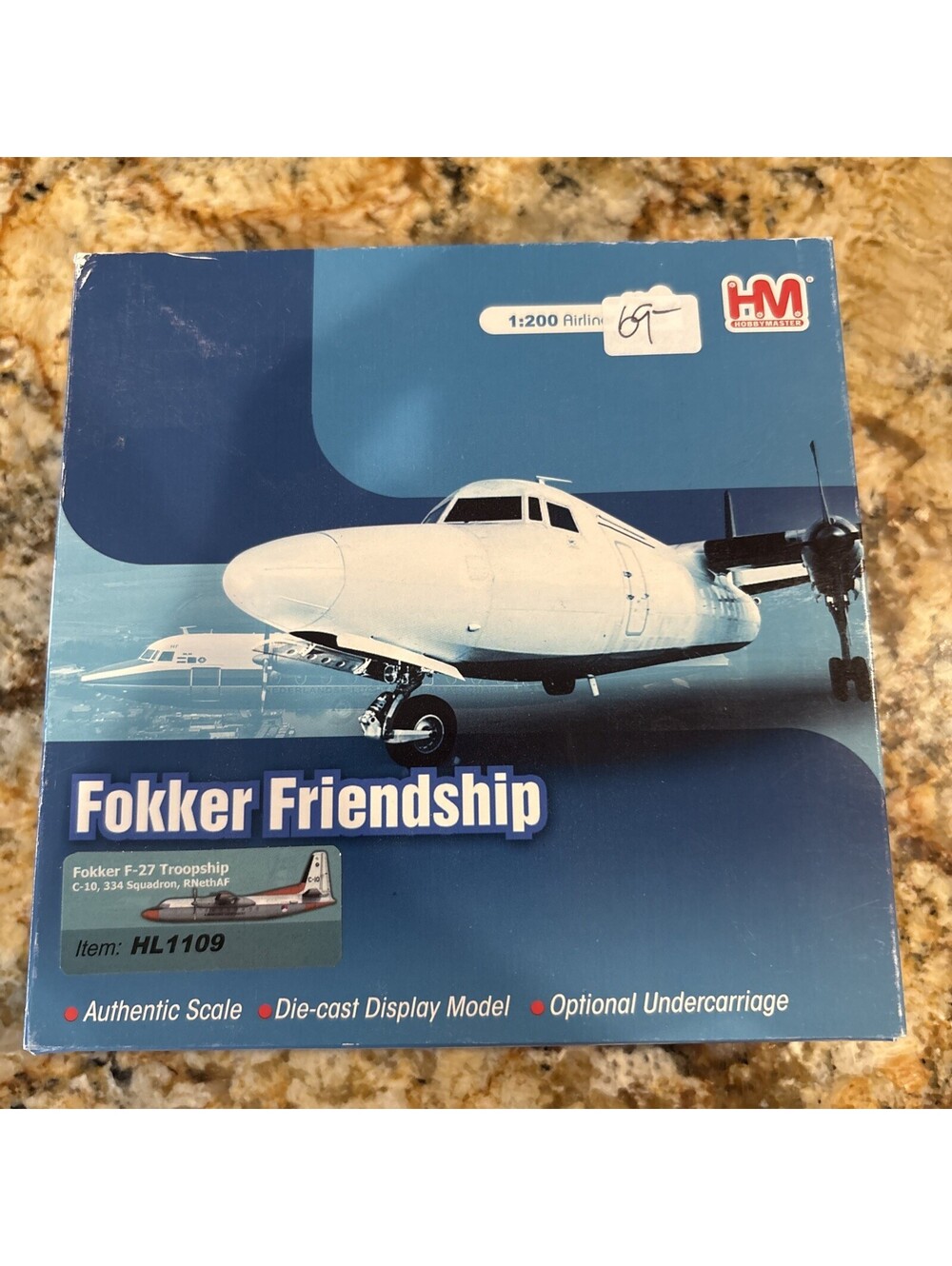 Hobby Master HL1109 Fokker Friendship Troopship 334 Sqn RNethAF 1:200 Diecast
